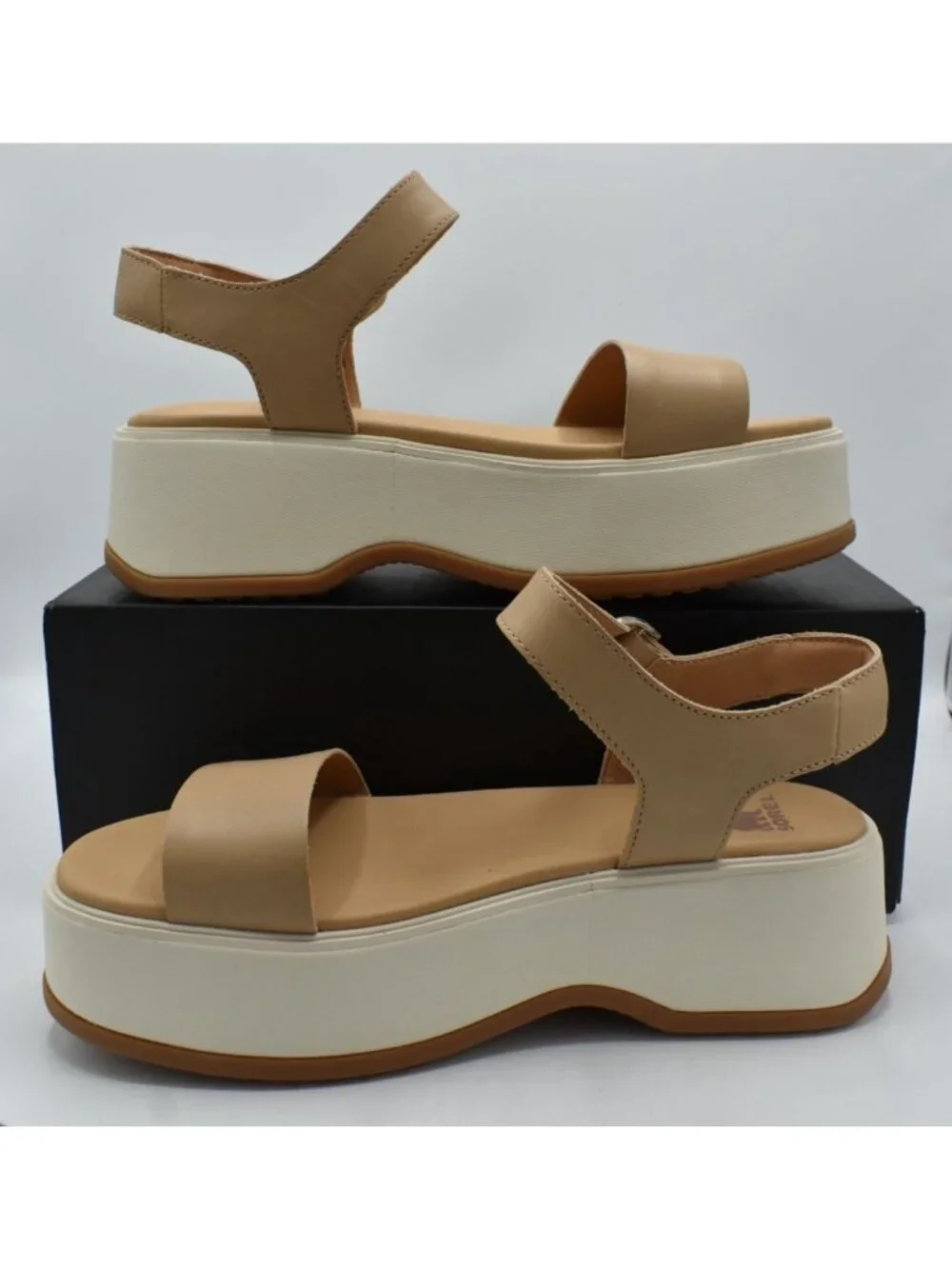 Sorel Womens Size 9 Dayspring Ankle Strap Honest Beige Platform‎ Sandals Shoes